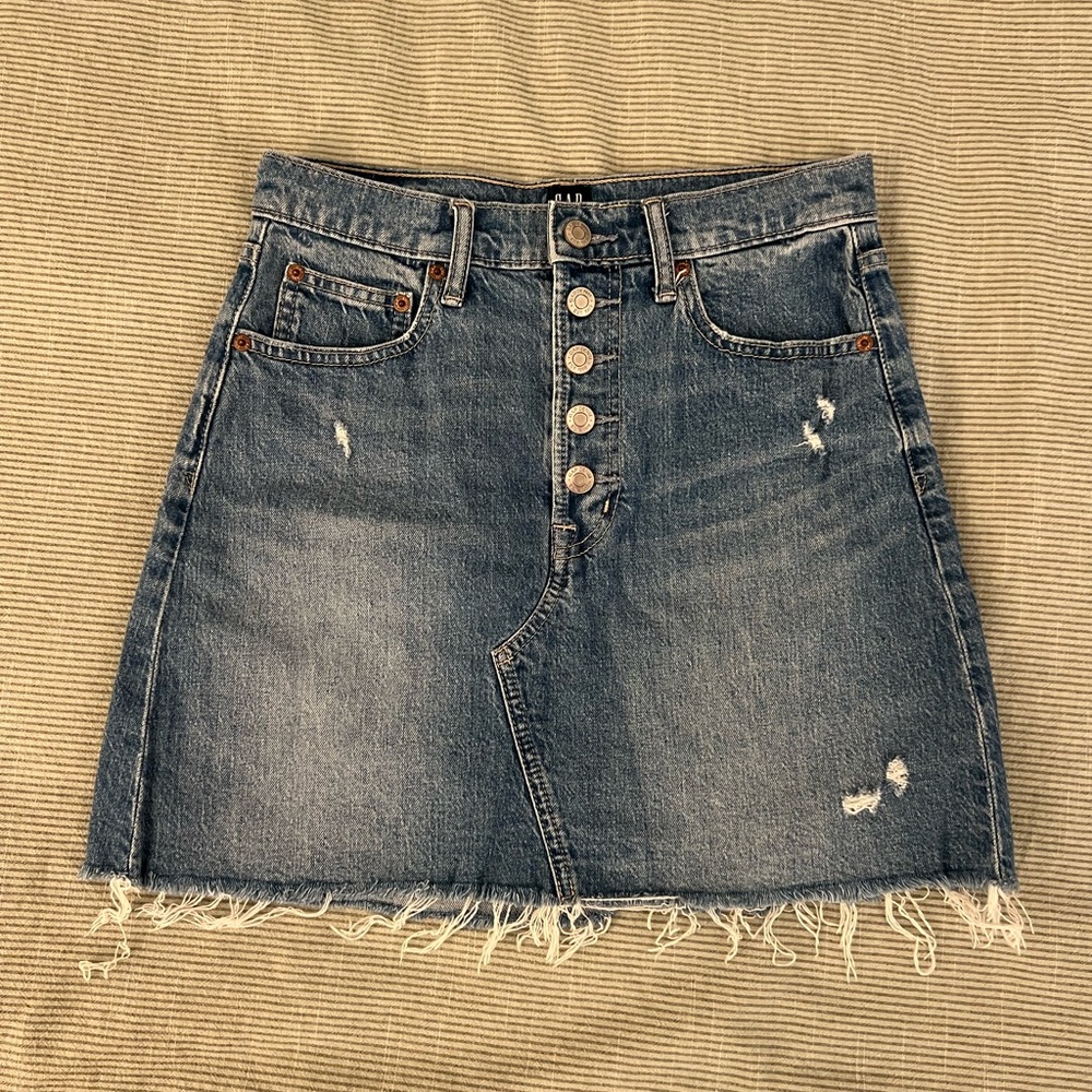Gap Denim Distressed Skirt